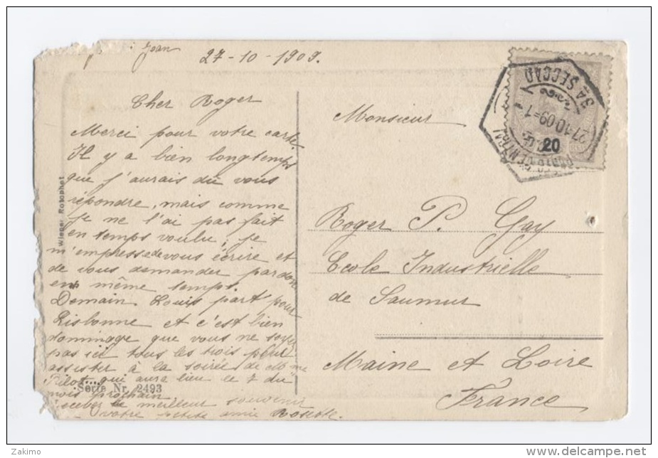 1909-obliteration Hexagonale --E69 - Lettres & Documents