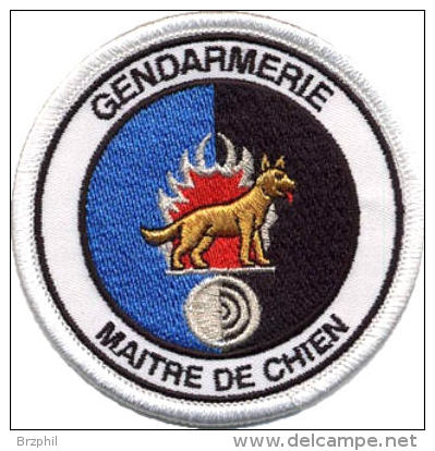 Maitre Chien Gendarmerie - Rond Brodé Bordure Blanche - Polizei