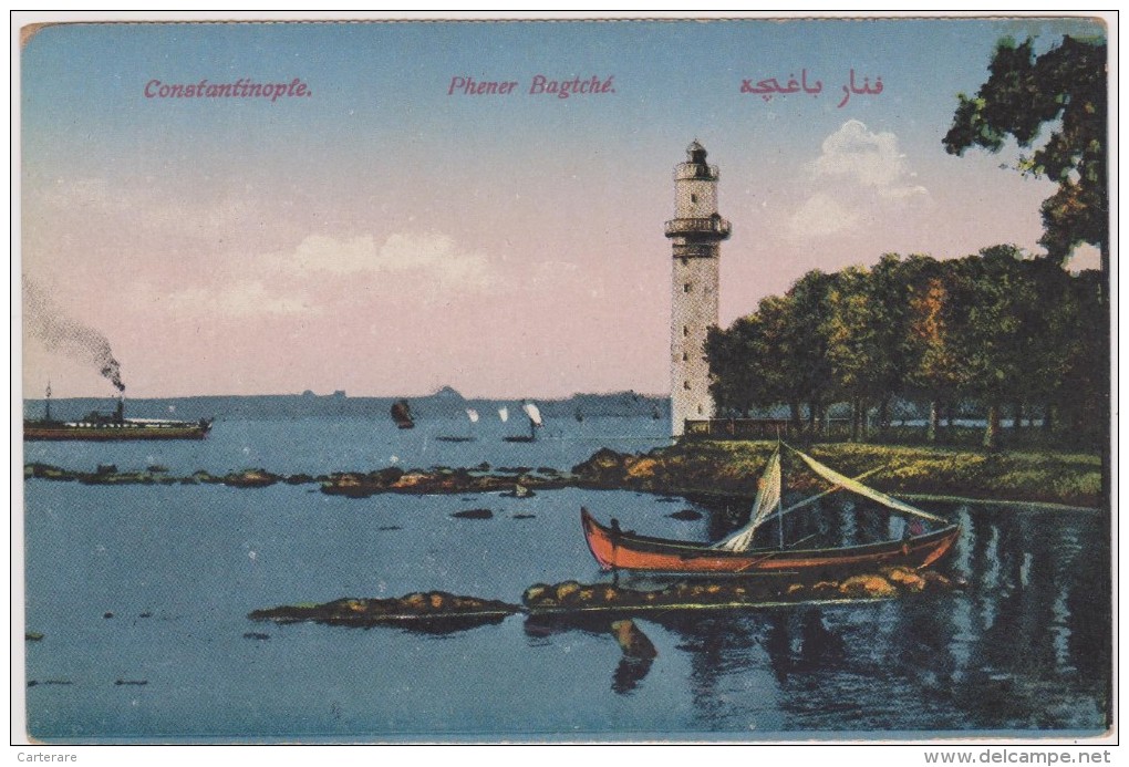 TURQUIE,TURKEY,TURKISH,TU RKIYE,EMPIRE OTTOMAN,CONSTANTINOPLE EN 1900,ISTANBUL,belle Vue,PHENER BAGTCHE,bateau,phare - Turkije