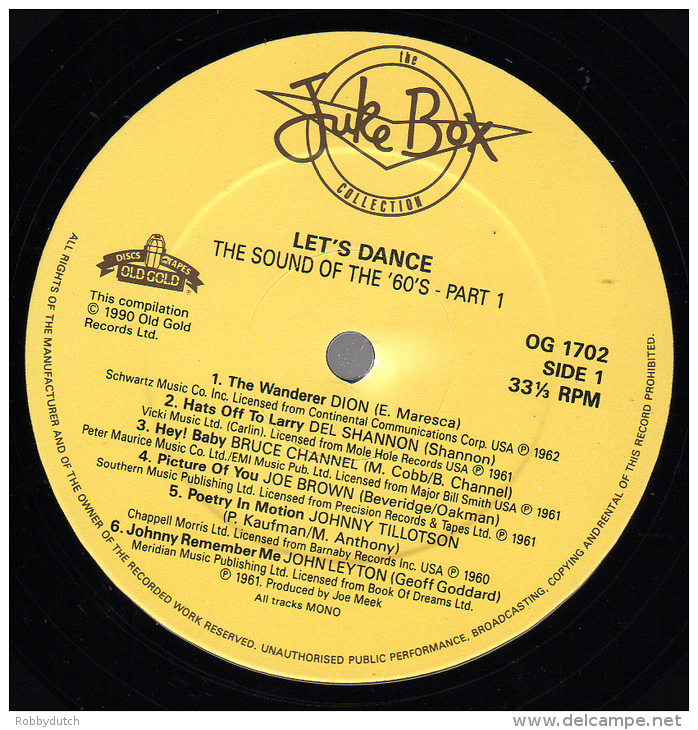 * LP *  THE SOUND OF THE 60's Part 1: LET'S DANCE (UK 1990 EX-!!!) - Compilaties