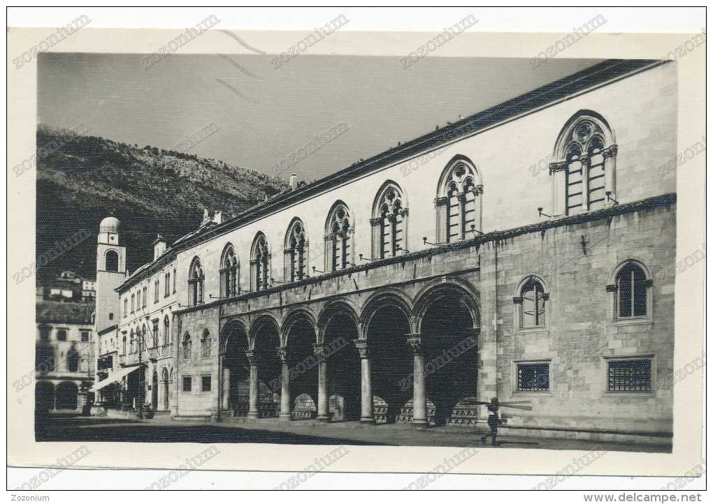 HRVATSKA DUBROVNIK RAGUSA ,KNEZAEV DVOR COLONNATI COLONNE    Vintage Old Photo Postcard - Croatie