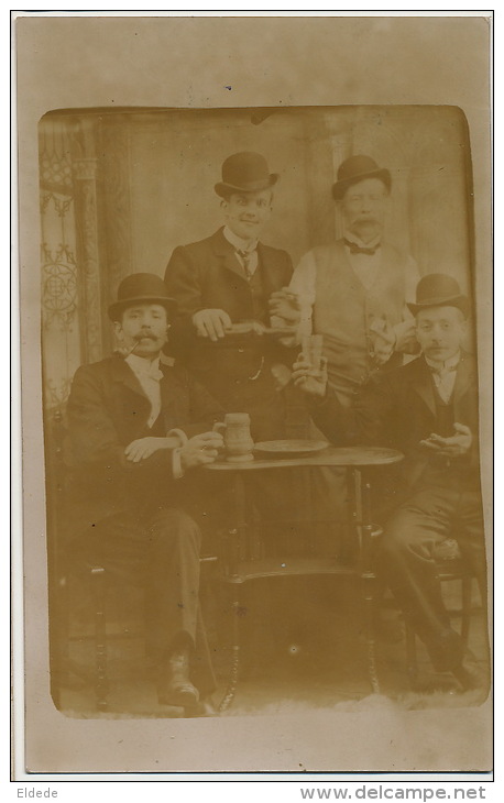 Carte Photo Buveurs Vin Et Biere Photo Edouard Dewasme 4 Rue De Choraux - Tournai