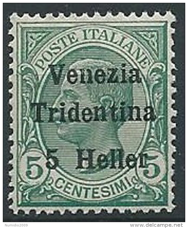 1918 TRENTINO EFFIGIE 5 H LUSSO MNH ** - ED760-2 - Trento