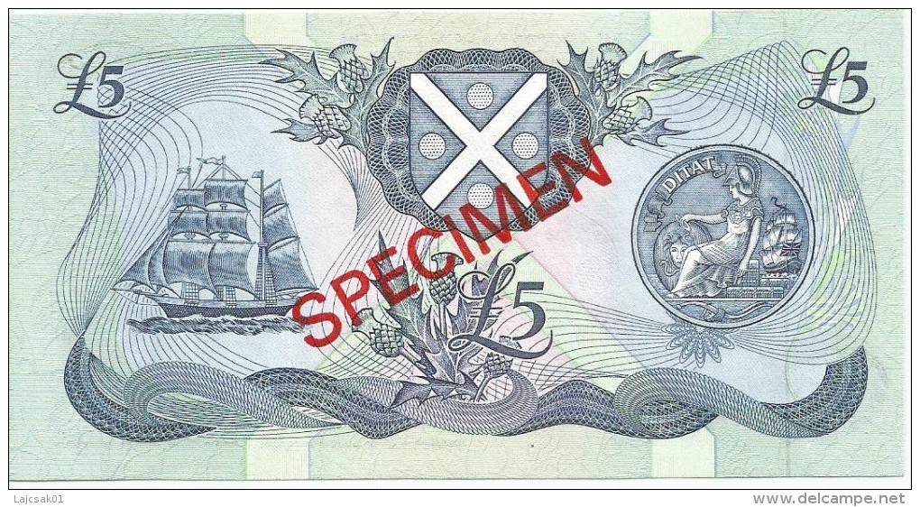 Bank Of Scotland 5 Pounds 1994. UNC SPECIMEN P-116 Signature B - 5 Pond