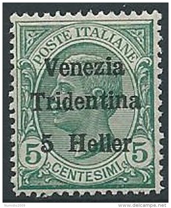 1918 TRENTINO EFFIGIE 5 H LUSSO MNH ** - ED760-6 - Trento