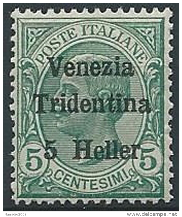 1918 TRENTINO EFFIGIE 5 H LUSSO MNH ** - ED761 - Trento