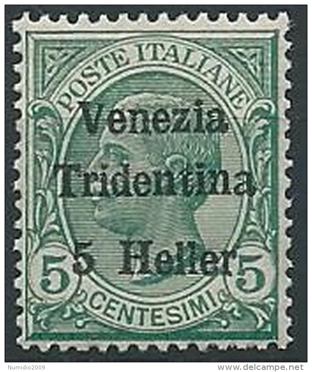 1918 TRENTINO EFFIGIE 5 H LUSSO MNH ** - ED761-2 - Trento