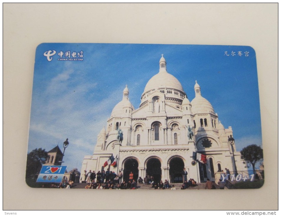 China Telecom Prepaid Phonecard,Sacre Coeru, Used (Chinese Title Wrote Into Chateau De Versailles) - China