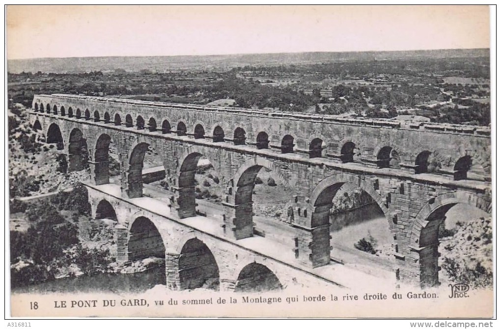 Cpa   LE PONT DU GARD  Vu Du Sommet De La Montagne Qui Borde La Rive Droite Du Gardon - Other & Unclassified