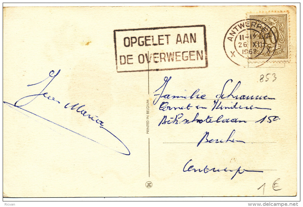 1962 Fantasiekaart Met PZ853 Van Antwerpen  Naar Berchem Reclamestempel Zie Scan(s) - 1951-1975 León Heráldico