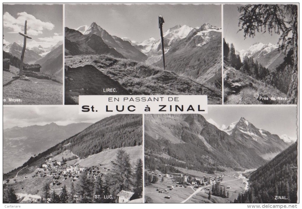 SUISSE,HELVETIA,SWISS,SWI TZERLAND,CHANDOLIN,VALAIS ,ZINAL,SIERRE,PIED WEISSHORN,SAINT LUC,photo Montage - Saint-Luc