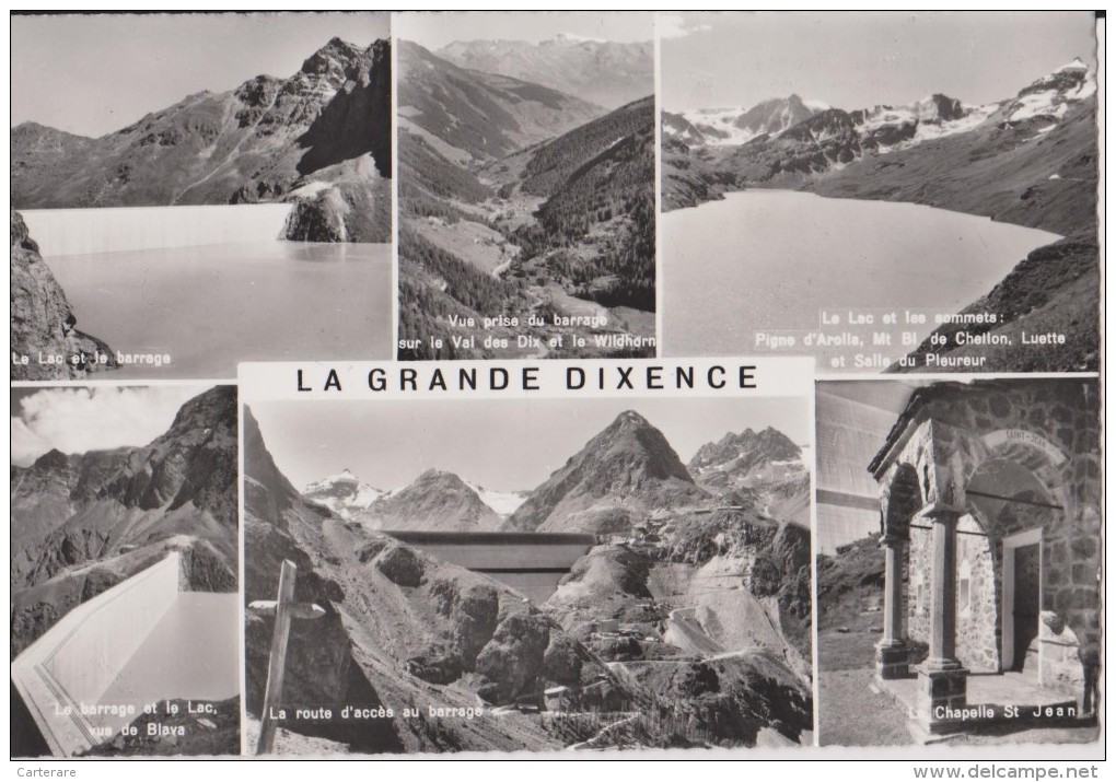 SUISSE,HELVETIA,SWISS,SWI TZERLAND,SCWEIZ,SVIZZERA, VALAIS,HEREMENCE,barrage ,grande Dixence,PHOTO MONTAGE - Hérémence