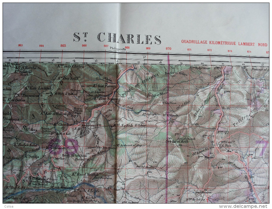 Algérie Carte Topographique St CHARLES 1/50.000° 1960 - Topographical Maps