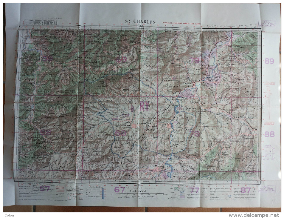 Algérie Carte Topographique St CHARLES 1/50.000° 1960 - Topographical Maps