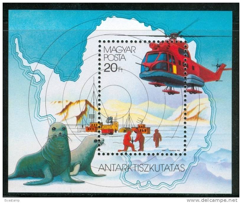 HUNGARY-1987.Souv.Sheet - Antarctic Research  Mi:Bl.190. MNH!!! 9.00EUR - Neufs
