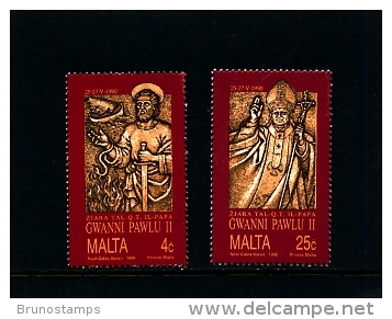 MALTA - 1990  VISIT OF POPE  SET  MINT NH - Malta