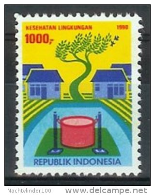 Mgm1441 GEZOND MILIEU BOOM TREE BIRDS MEDICAL ASSOCIATION 'A HEALTHY ENVIRONMENT' GESUNDE UMWELT INDONESIA 1990 PF/MNH - Umweltverschmutzung