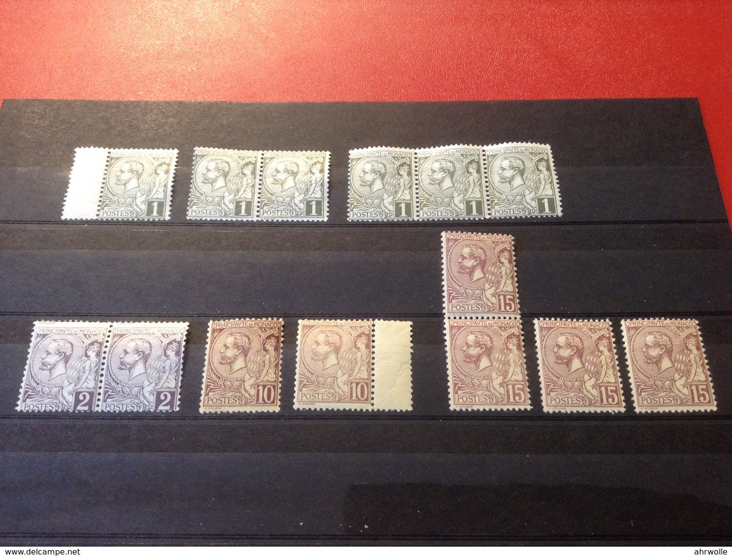 Briefmarken 6 Mal 1 Cent, 2 Mal 2 Cent, 2 Mal 10 Cent, 4 Mal 15 Cent Fürst Albert I. Monaco - Neufs