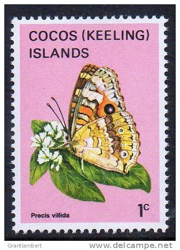 Cocos (Keeling) Islands 1982 Butterflies & Moths 1c Precis Villida MNH  SG 84 - Kokosinseln (Keeling Islands)