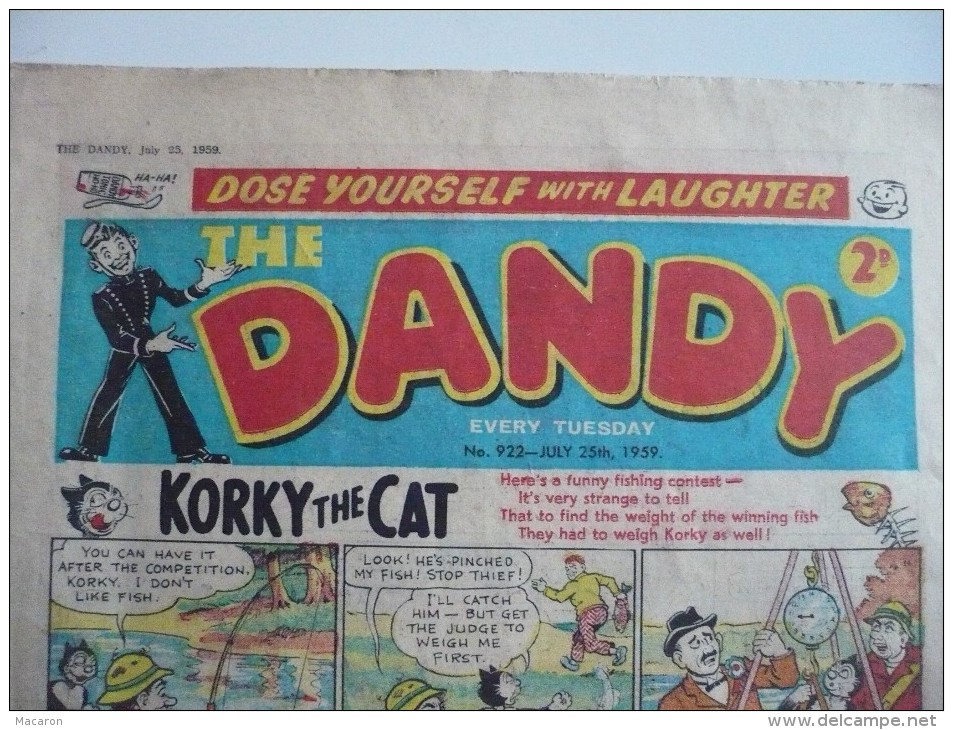 The DANDY . KORKY The CAT N°922, 1957, 12 Pages. TBon Etat - Comics (UK)