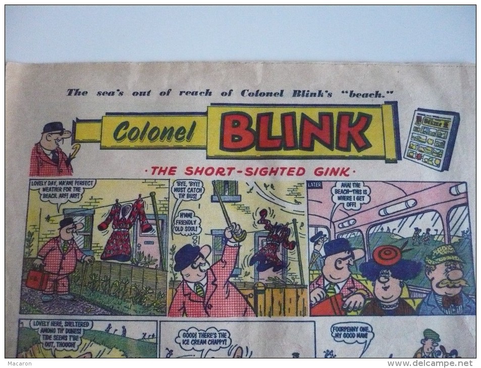 COLONEL BLINK.25 Juillet 1959.The BEEZER. Calamity Jane. 4 Pages 30x42 Cm Plié En 2 TBon Etat - BD Britanniques