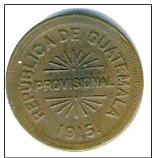 Guatemala KM231  25 Centavos 1915 Provisional CoiN High Grade - Guatemala