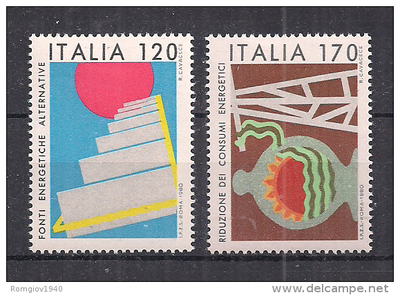 ITALIA 1980 FONTI ENERGETICHE SASS. 1485-1486 MNH XF - 1971-80:  Nuevos