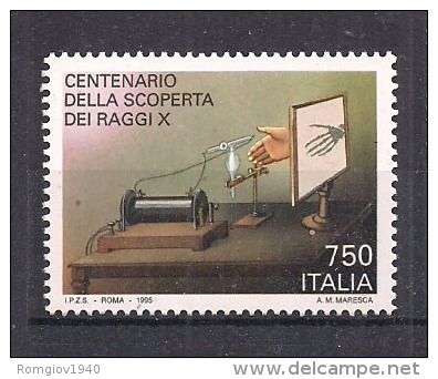 ITALIA  1995 SCOPERTA RAGGI X SASS. 2170 MNH XF - 1946-60: Ungebraucht