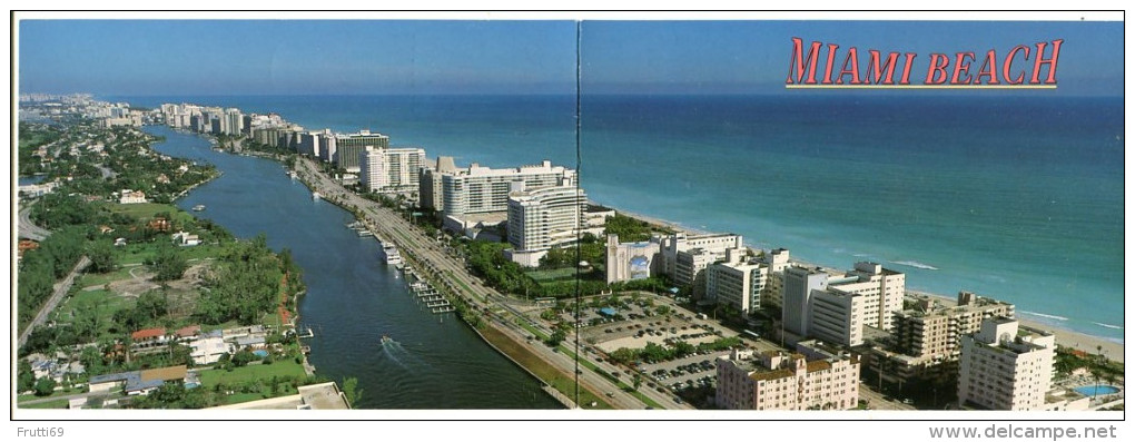 USA -  AK 204555 Florida - Miami Beach - "2 Cards In One" Panoramic Card - Miami Beach