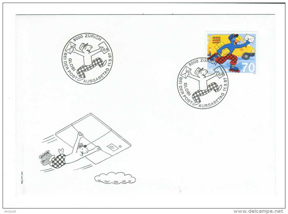 Suisse//Schweiz// Switzerland// 1997 FDC // Globi Facteur/ No.913 - Lettres & Documents