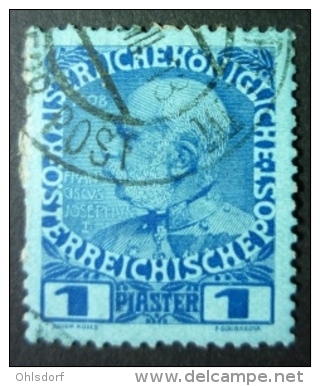 ÖSTERREICH - LEVANTE 1908: Mi 57 B, Dunkelblau Auf Grünlichblau, O - KOSTENLOSER VERSAND AB 10 EURO - Eastern Austria