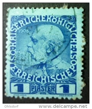 ÖSTERREICH - LEVANTE 1908: Mi 57 B, Dunkelblau Auf Grünlichblau, O - KOSTENLOSER VERSAND AB 10 EURO - Levant Autrichien