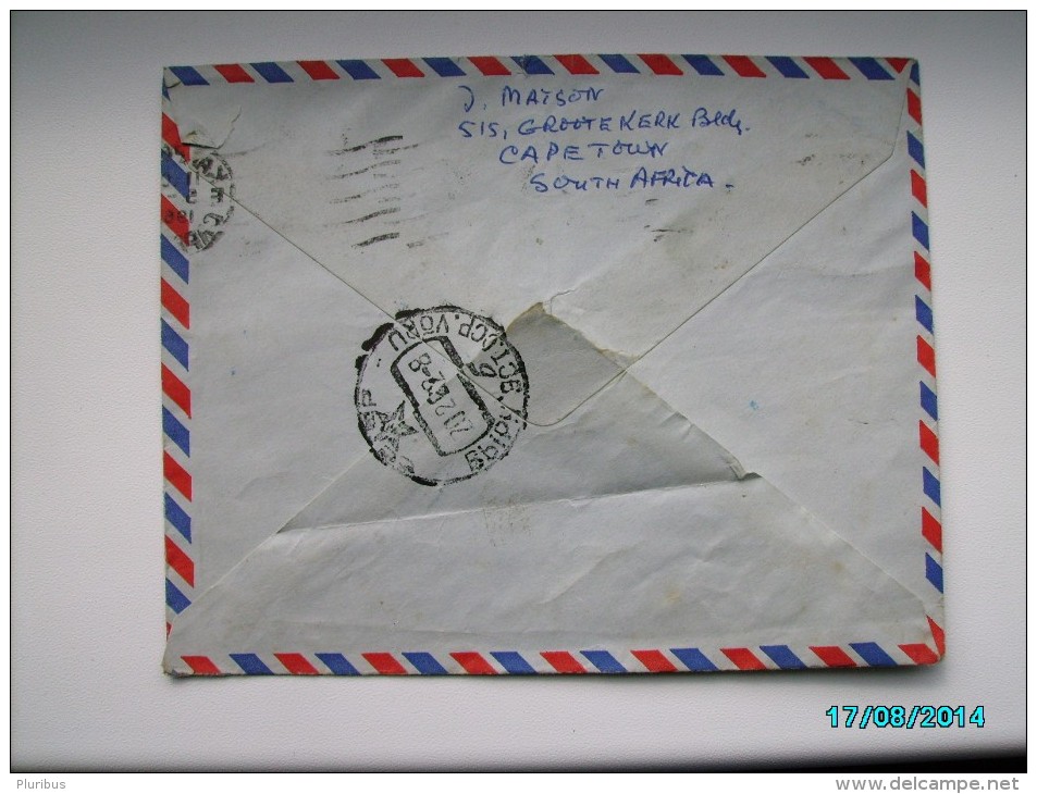 1962  SOUTH AFRICA  CAPE TOWN  TO USSR  RUSSIA  ESTONIA  AIR MAIL  ,  OLD COVER, 0 - Luchtpost