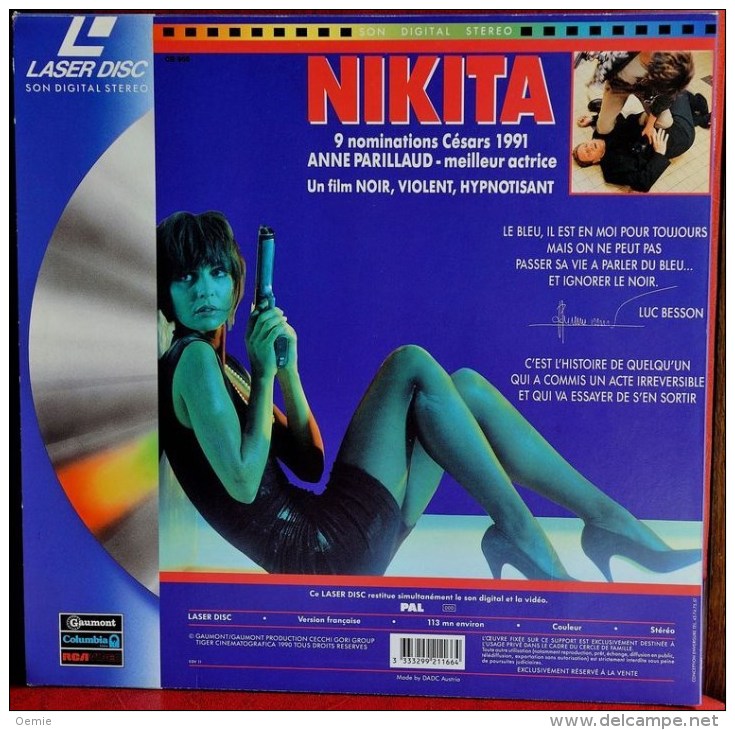 LASERDISC  CDV   °°°   NIKITA  DE LUC BESSON °° PAL  FRANCAIS - Otros