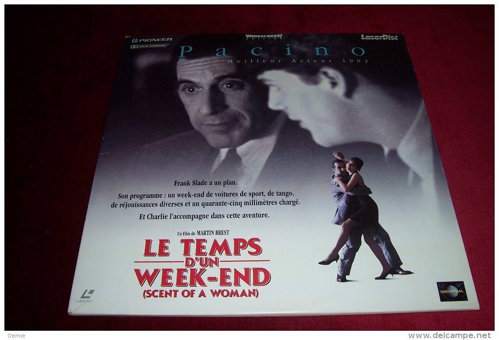 LASERDISC  CDV   °°°  LE TEMPS D'UN WENK END    ° ALL PACINO °° PAL  FRANCAIS  ° - Otros