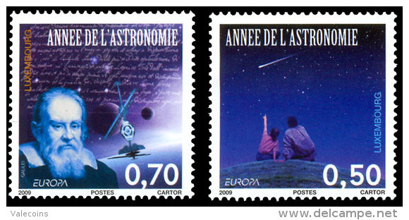 # LUXEMBOURG - 2009 - CEPT EUROPA - Astronomia Galileo - 2 Stamps Set MNH - Usados