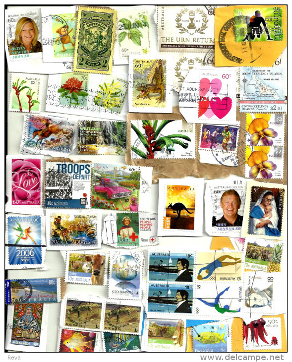 AUSTRALIA LOT270 MIXTURE OF50+ USED STAMPS SOME 2012/14 INC.NEWEST "LEGENDS ",$2.10 FLOWER &COCOS ETC READ DESCRIPTION!! - Vrac (max 999 Timbres)