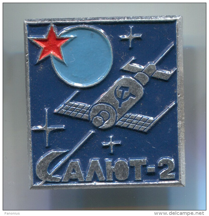 Space, Cosmos, Spaceship, Space Programe - SALJUT, Russia, Soviet Union, Pin, Badge - Espace