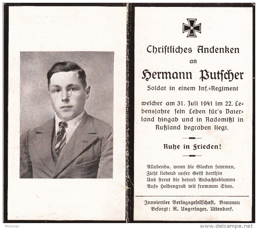 Hermann Butfcher - Soldat In Einem Inf-Regiment - 31 Juli 1941 Radomissl In Russland - Décès