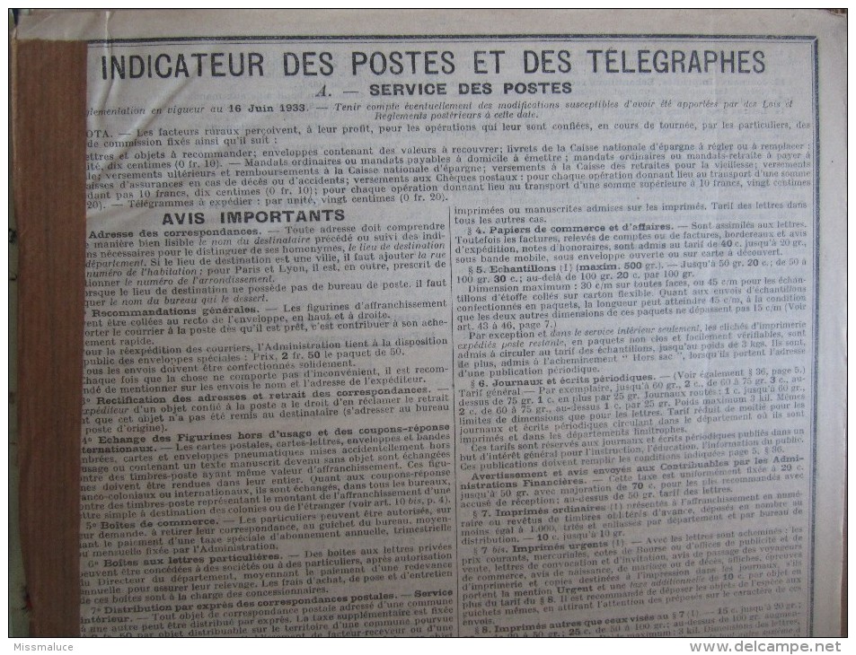 CALENDRIER 1934 ALMANACH DES POSTES ET DES TÉLÉGRAPHES CHEMIN DANS LA PALMERAIE  VOIR DESCRIPTION AVANT D´ACHETER - Formato Grande : 1921-40