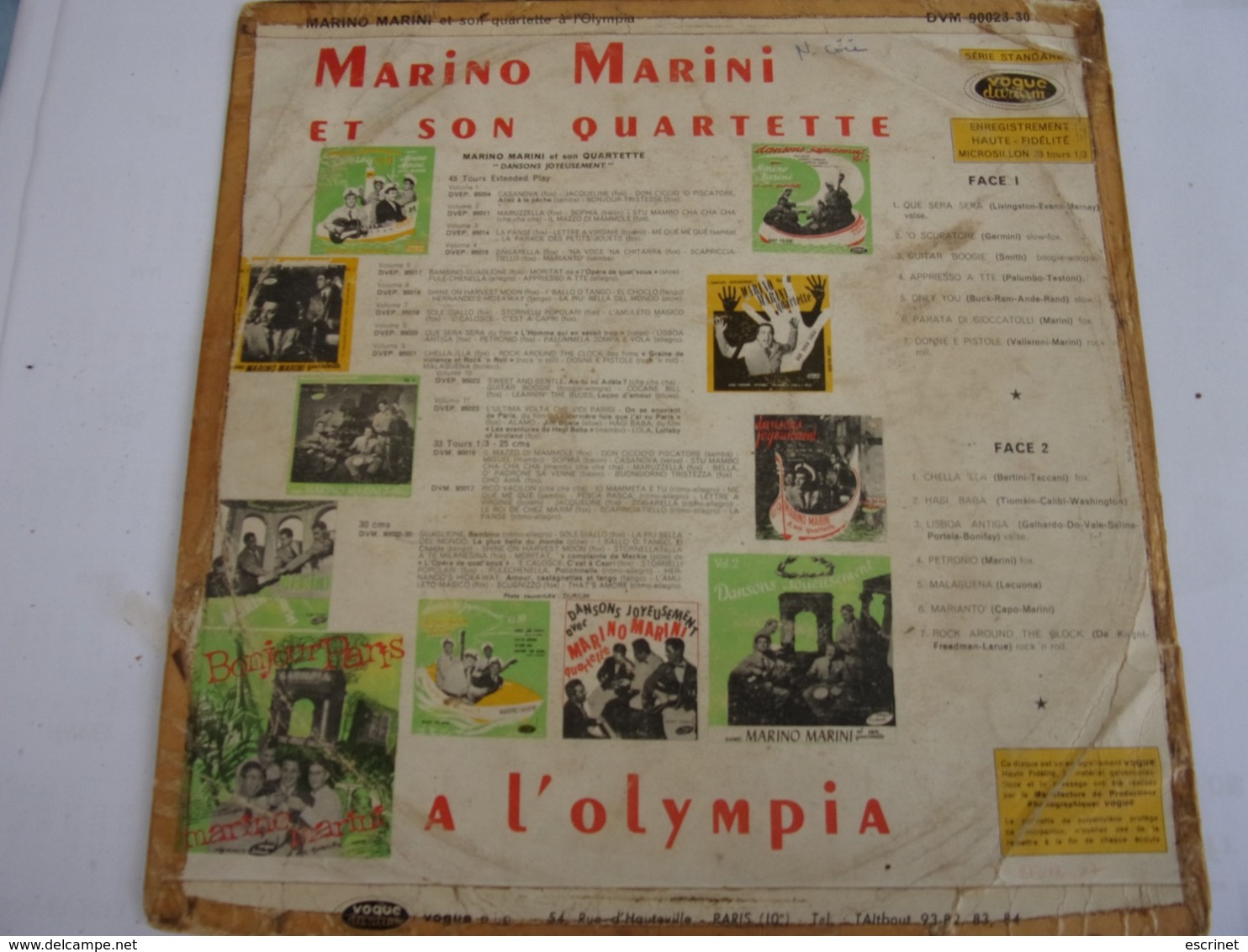 Marino Marini A L Olympia - Other - Italian Music