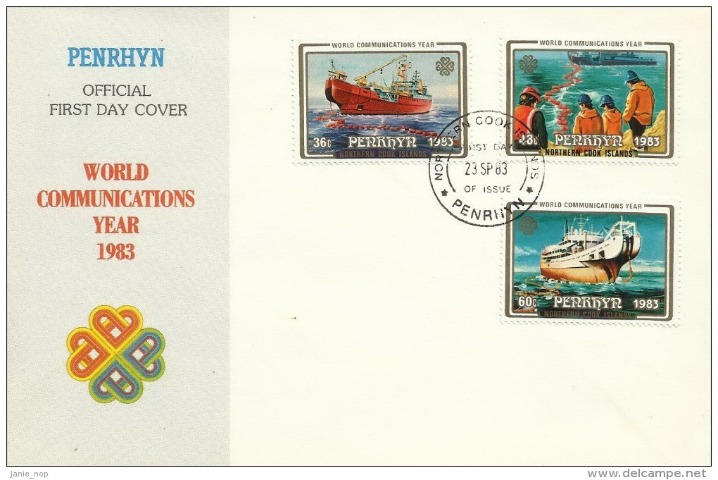 Penrhyn 1983 World Communications Year FDC - Penrhyn