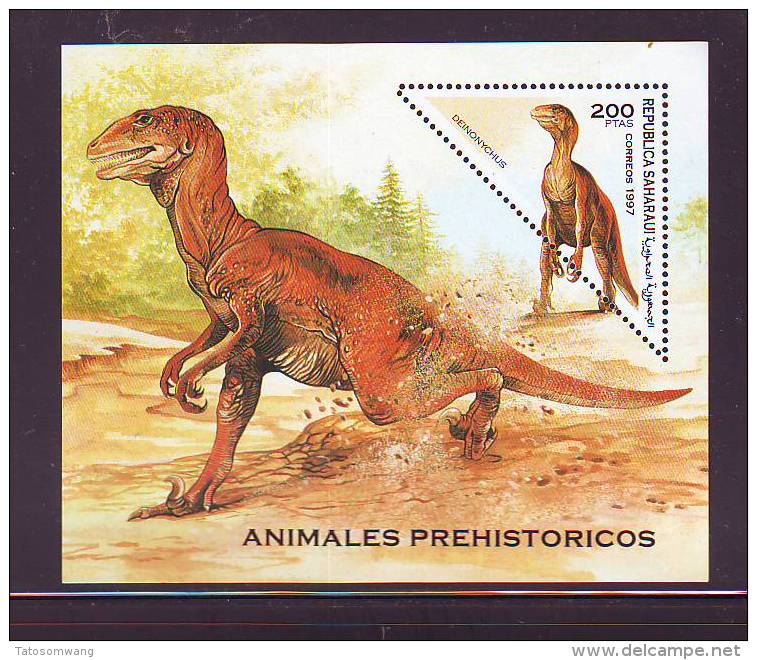 SAHARA REPUBLIC - 1997 DEINONYCHUS S/SHEET MNH - Vor- U. Frühgeschichte