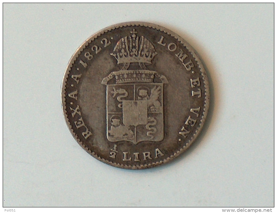 ITALIE LOMBARDY VENETIA 1/2 LIRA 1822 M - Lombardien-Venezia