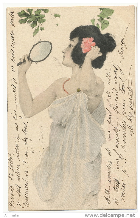 Kirchner Femme Au Miroir  Voyagé La Voulte 1901 M.M. Vienne - Kirchner, Raphael