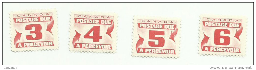 Canada Taxe N° 23 à 26 Cote 11 Euros - Postage Due