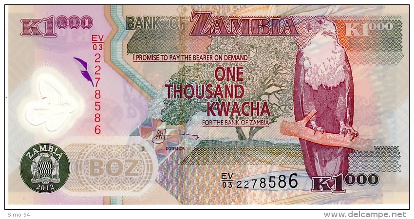 Zambia P.44i  1000 Kwacha 2012 Unc - Zambia