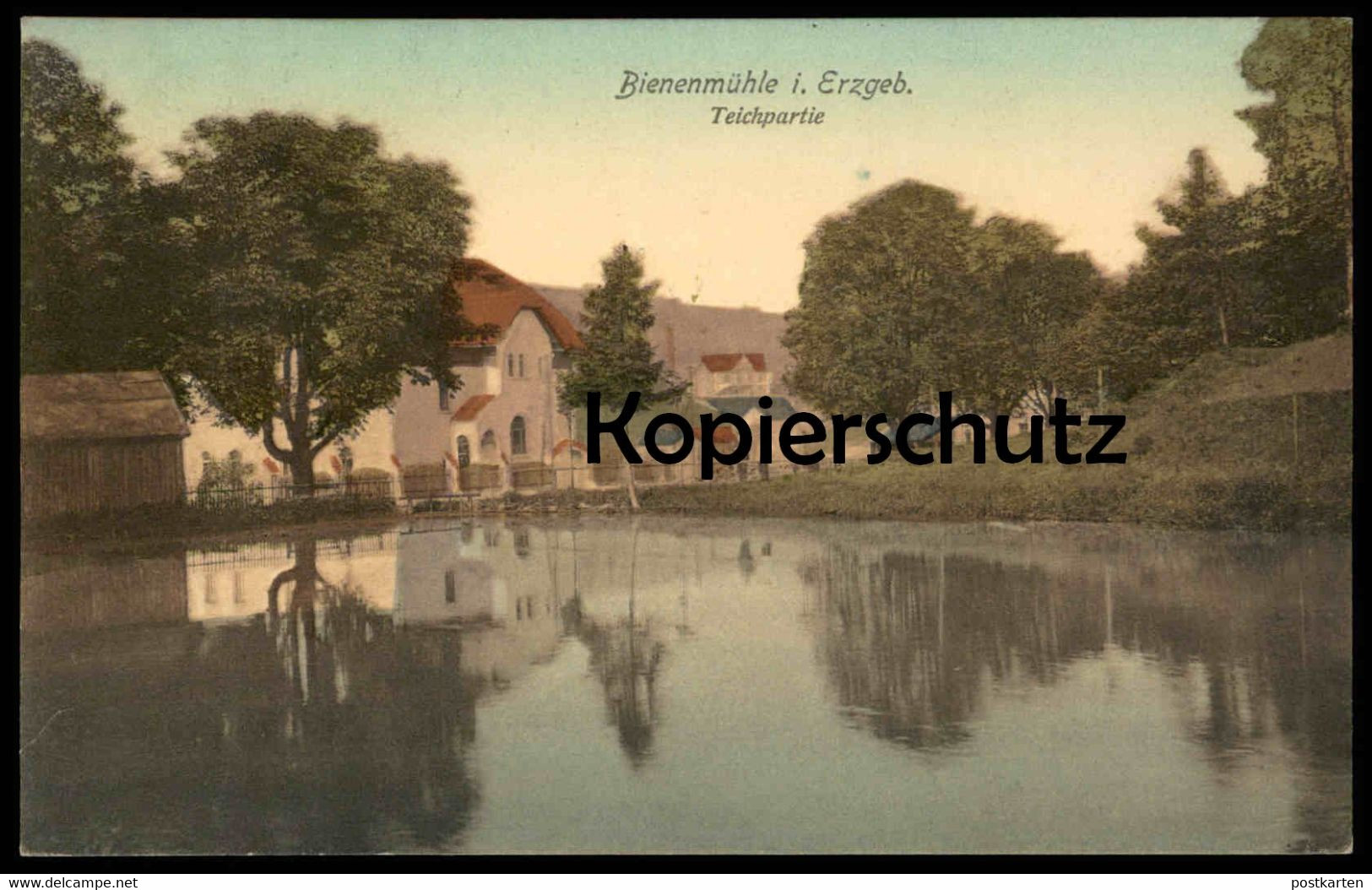 ALTE POSTKARTE RECHENBERG-BIENENMÜHLE TEICHPARTIE 1908 ERZGEBIRGE TEICH SACHSEN An Doerenkamp Postcard AK Ansichtskarte - Rechenberg-Bienenmühle