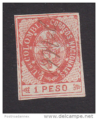 Colombia, Scott #42, Used, Coat Of Arms, Issued 1865 - Colombia