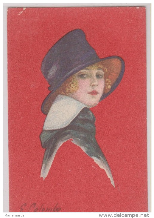 COLOMBO - FEMME AVEC CHAPEAU - FOND ROUGE - N° 451-3 - état Voir Descriptif - Colombo, E.